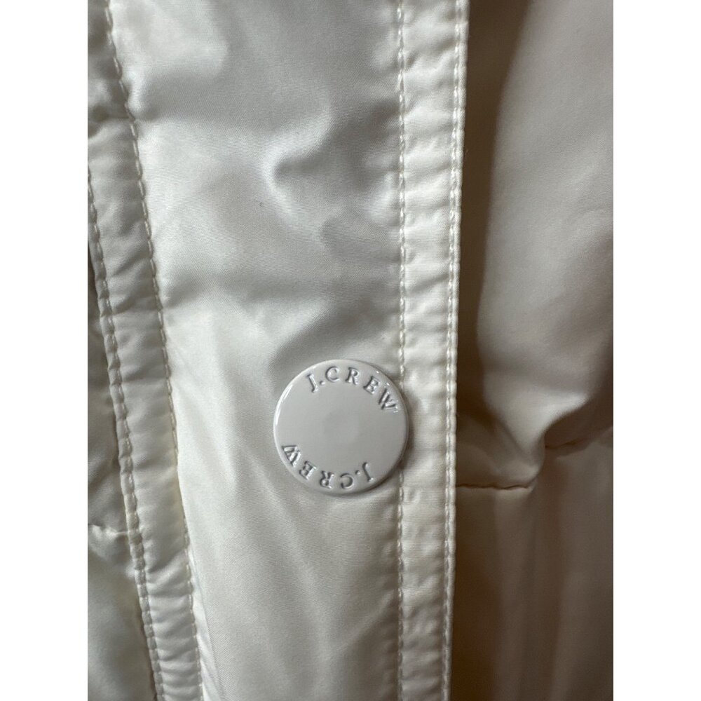 J.Crew Womens White Puffer Vest Size M Quilted Down Button Front Sleeveless Warm - Picture 2 of 13